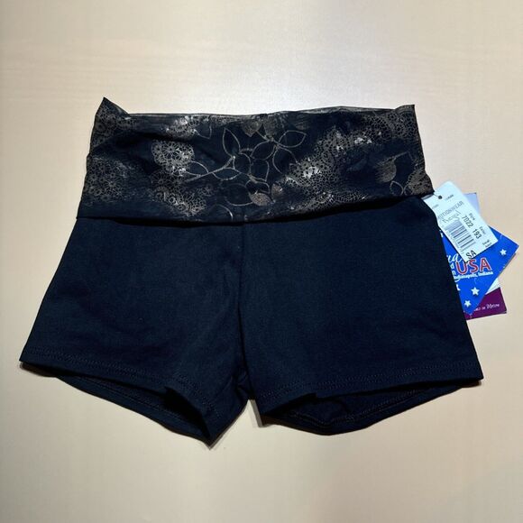 Motionwear Women’s Size Small Black Boy Cut Shorts-Dance, Gymnastics New - Picture 1 of 8